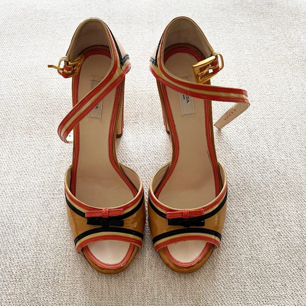 Prada Vintage Block Heels, Sz 36